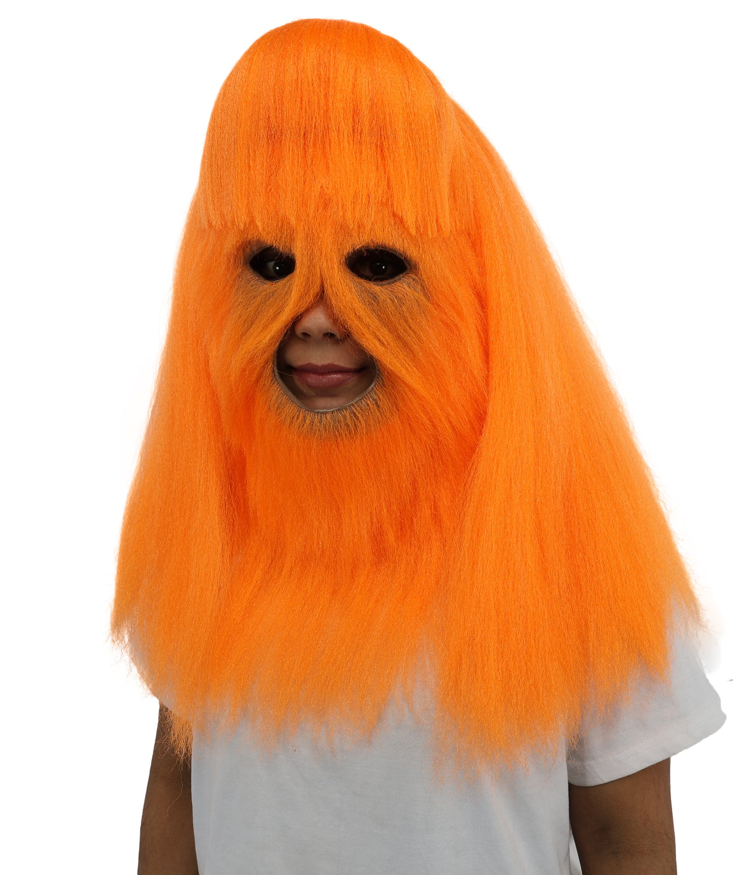HPO Teen Extreme Hairy Person Costume Bundle & Mask Set - Full-Body Hair Suit Extra-Long Costume Wig for Halloween, Cosplay & Parties - Multiple Color Options