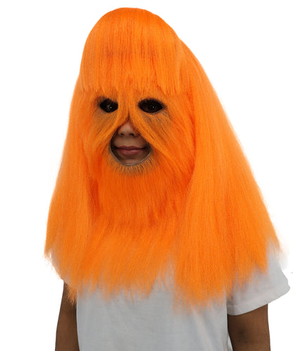 HPO Teen Extreme Hairy Person Costume Bundle & Mask Set - Full-Body Hair Suit Extra-Long Costume Wig for Halloween, Cosplay & Parties - Multiple Color Options