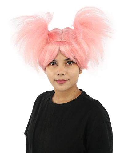 HPO Women’s 15-Inch Orange Spiky Troll Wig | Fun Animated Character | Bright and Bold Look for Halloween, Cosplay, and Themed Party