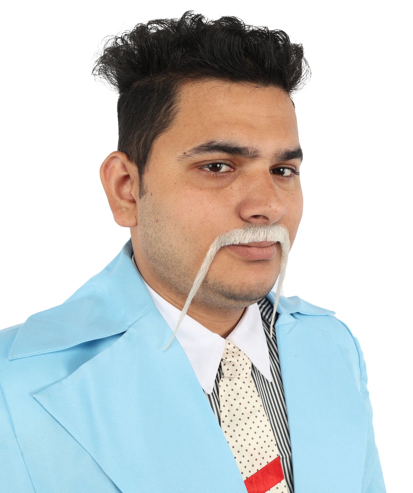 HPO  Men's Chinese Super Villain Fake Human Hair Mustache
