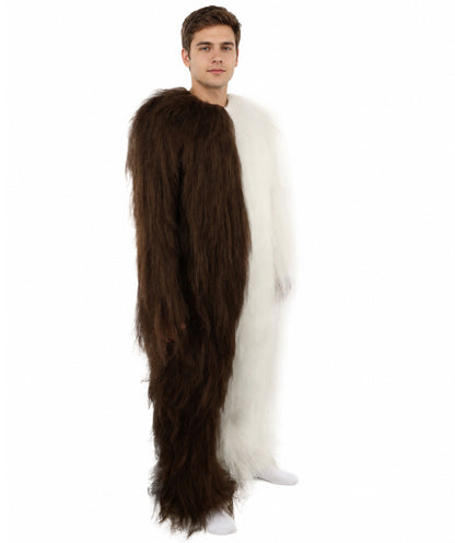 HPO  Extreme Hairy Person Two Part Costume, Mask and Bundle Set - Full-Body Hair Suit Extra-Long Costume Wig for Halloween, Cosplay & Parties - Multiple Color Options
