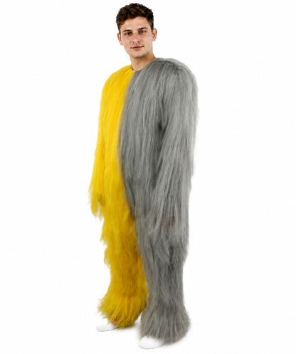 HPO  Extreme Hairy Person Two Part Costume, Mask and Bundle Set - Full-Body Hair Suit Extra-Long Costume Wig for Halloween, Cosplay & Parties - Multiple Color Options