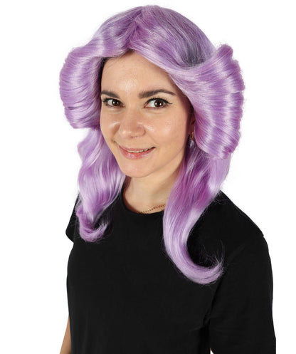 HPO Women's 70's Flick Multiple Color Retro Wig, Flame-retardant Synthetic Fiber