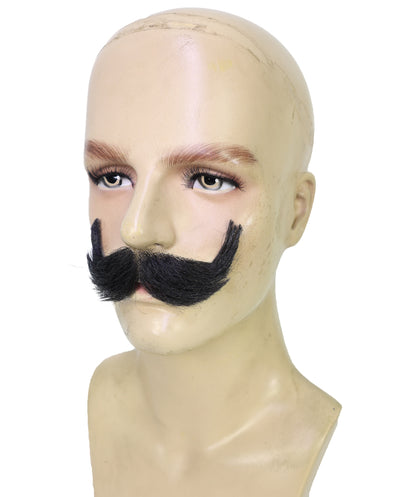 HPO Adult Men HANDLEBAR Tash – Multiple  Handlebar Mustache, Self-Adhesive Lightweight Synthetic Fiber Perfect for Cosplay and Themed Events