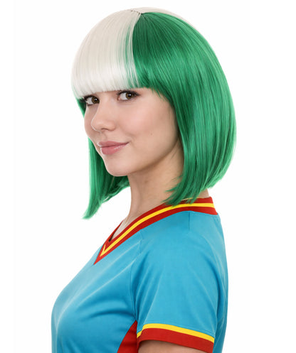 Women Patriotic Nigeria Flag Bob Wig | Premium Breathable Capless Cap