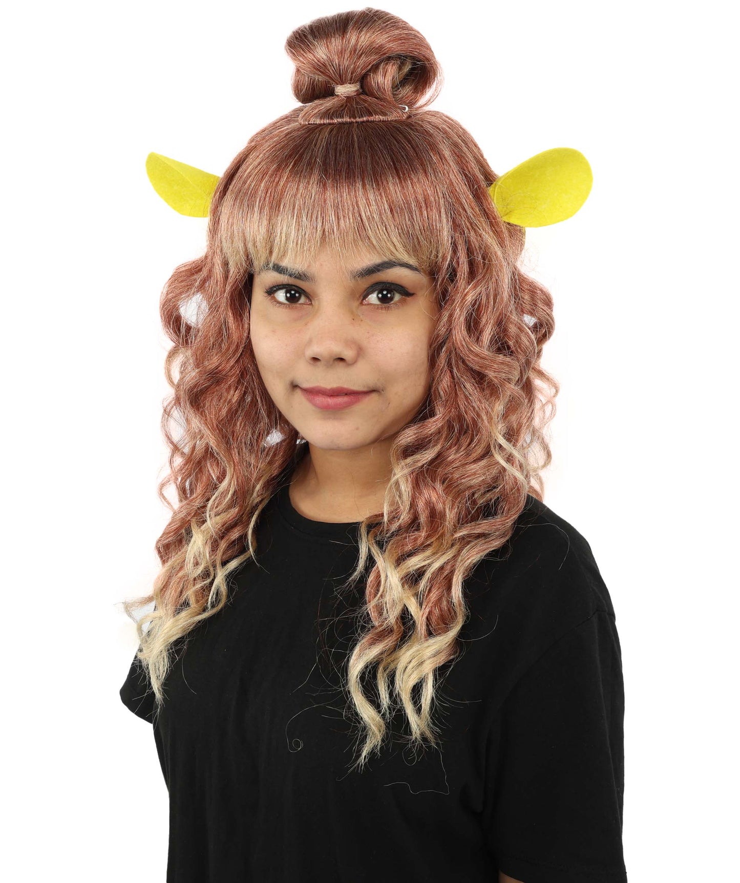 HPO Women's Fairytale Ogre Roleplay Brown Wig | Flame-resistant Synthetic Fiber with Capless Cap| Ideal for party, Halloween, cosplay, theater, drag, performance, costume events