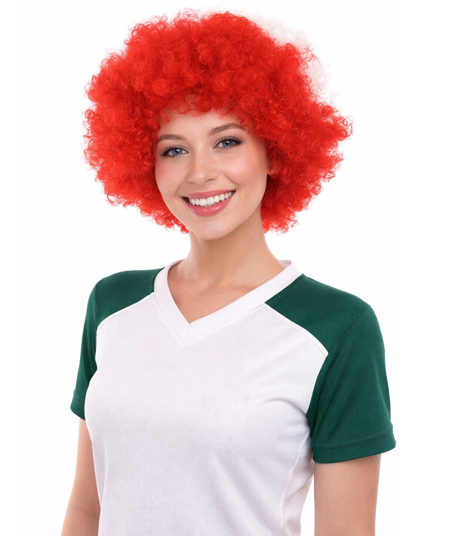 Poland Flag Sport Afro Halloween Wig