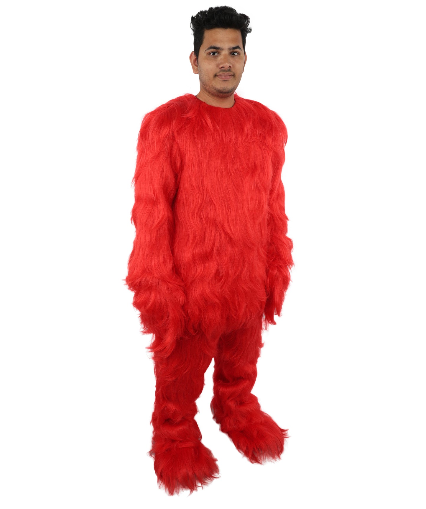 HPO Adult Unisex Banana Leaf  Furry Monster Grinch Costume | Christmas Santa Costume | Full-Body Fur Outfit with Long Fluffy Fabric | Ideal for Halloween, Cosplay & Party Events