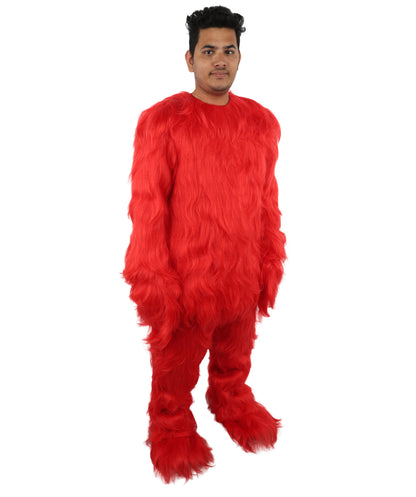 HPO Adult Unisex Banana Leaf  Furry Monster Grinch Costume | Christmas Santa Costume | Full-Body Fur Outfit with Long Fluffy Fabric | Ideal for Halloween, Cosplay & Party Events