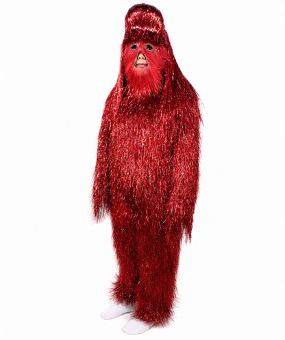 HPO Unisex Teen Extreme Tinsel Hairy Person Costume Bundle & Mask Set - Full-Body Tinsel Hair Suit Extra-Long Costume Wig for Halloween, Cosplay & Parties - Multiple Color Options
