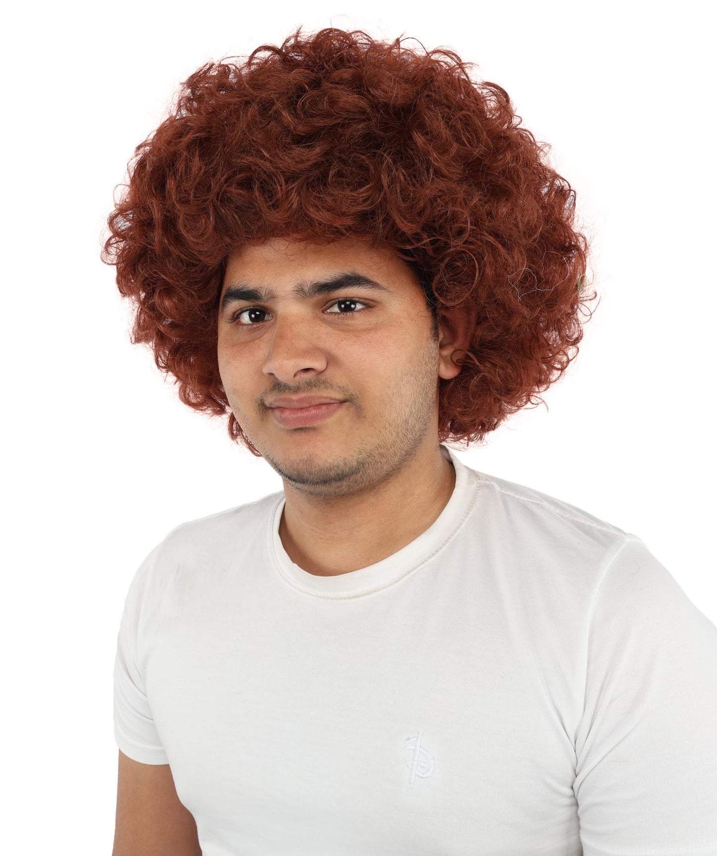 HPO Men's Soft Curly Afro Wig with Multiple Color Options | Flame-Retardant Synthetic Fiber | Perfect for Halloween, Cosplay and Themed Parties