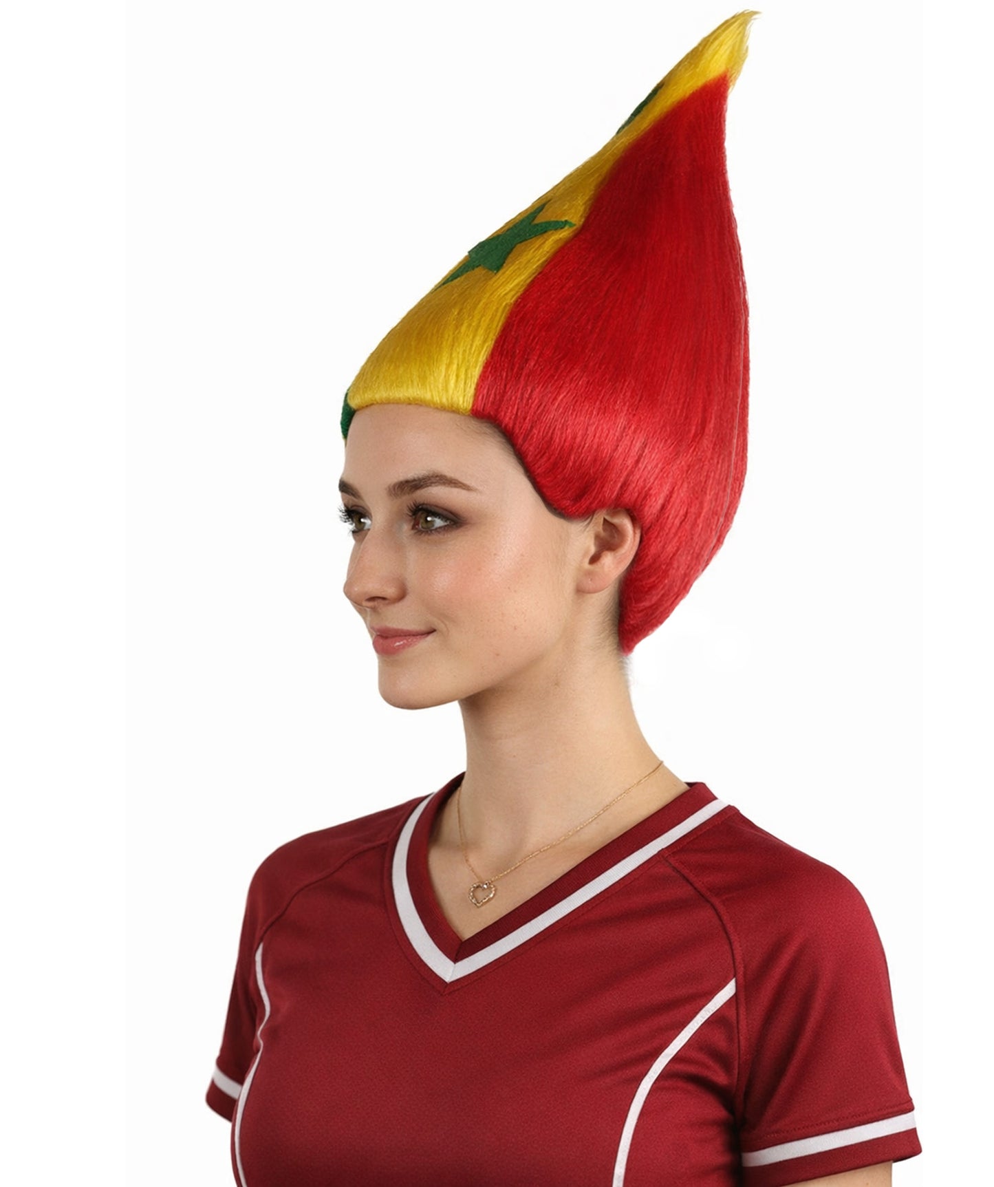 Senegal Flag Sport Troll Wig | Premium Breathable Capless Cap