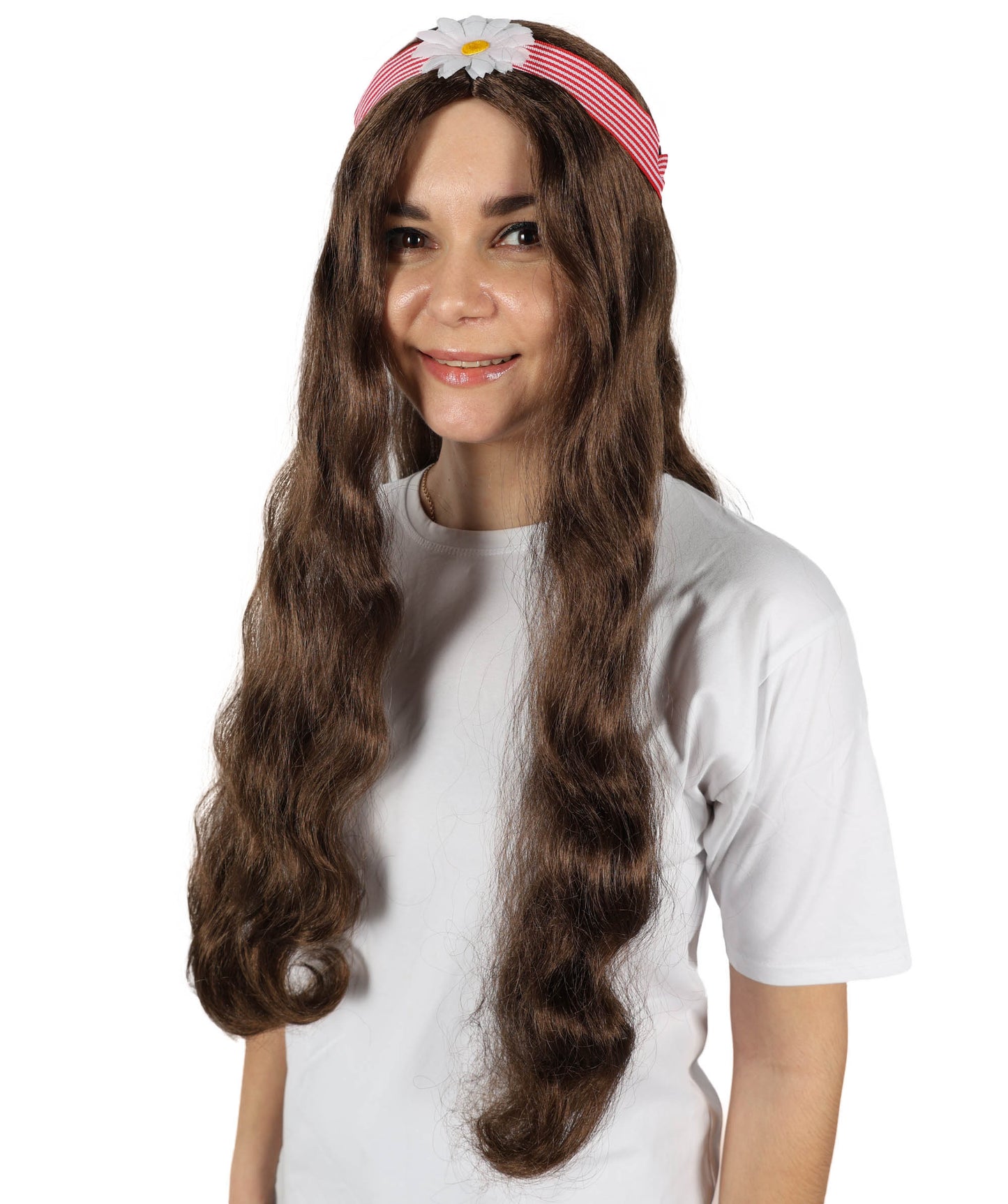 HPO Women's 60's Long Multiple Hippie Groovy Wig, Flame-retardant Synthetic Fiber