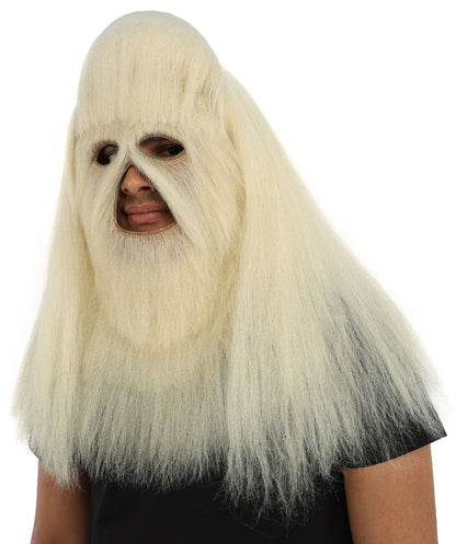 HPO Unisex Extreme Hairy Person Costume, Mask and Bundle - Full-Body Hair Suit Extra-Long Ash Brown Costume Wig for Halloween, Cosplay & Parties