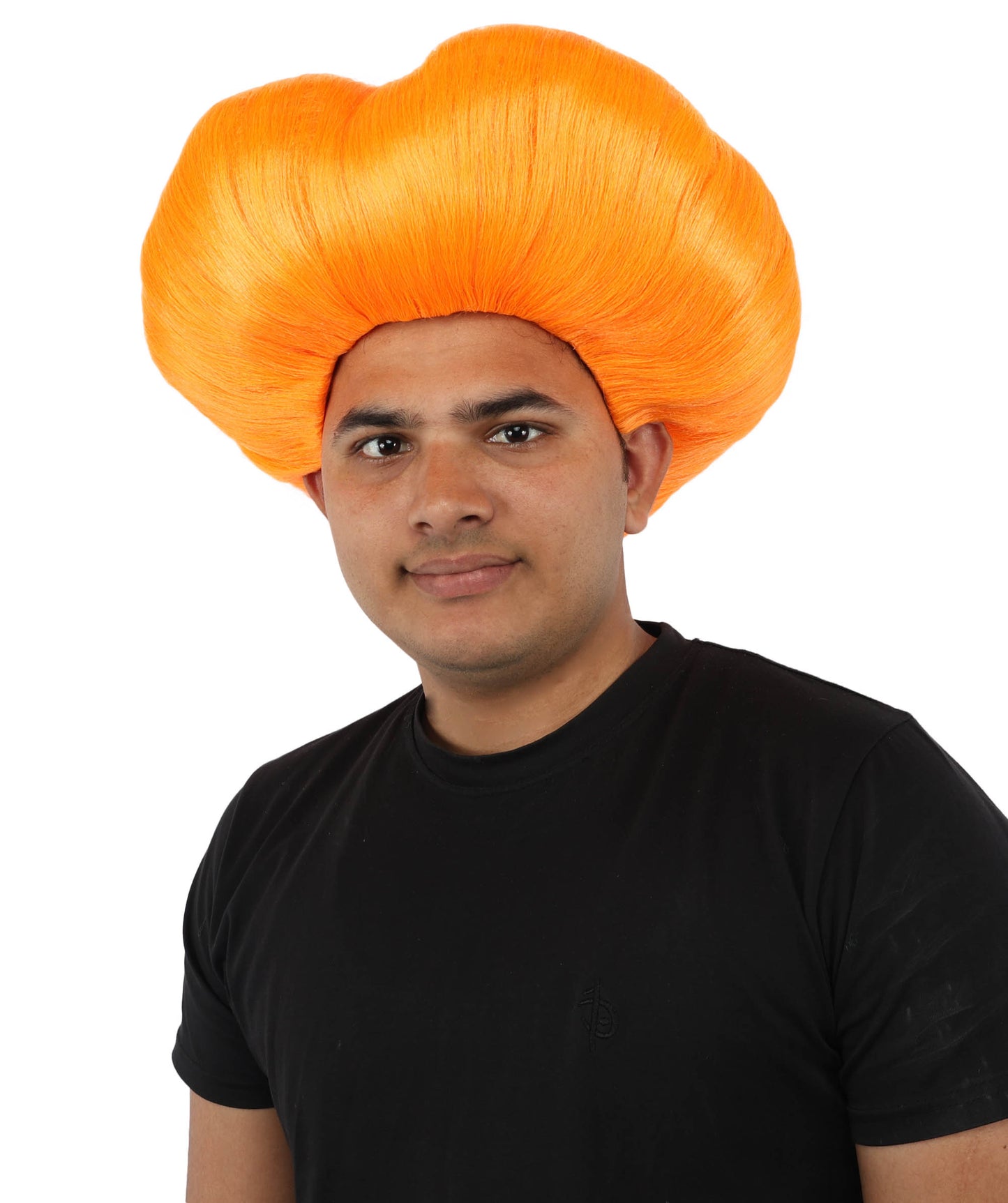 HPO Men's Mad Scientist Wig | High Volume White Vertical Hair with Faux Bald Cap Top & Structured Styling | Halloween Costume Party Theater Prop & Dress Up Accessory | Multicolor Options