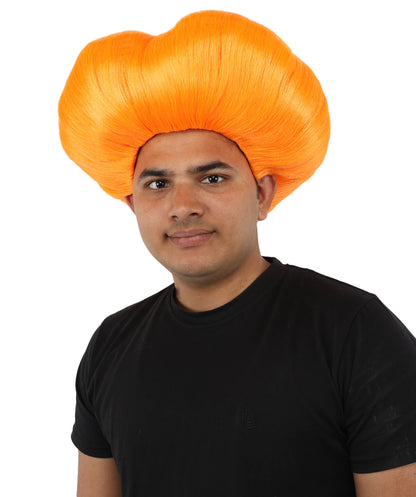 HPO Men's Mad Scientist Wig | High Volume White Vertical Hair with Faux Bald Cap Top & Structured Styling | Halloween Costume Party Theater Prop & Dress Up Accessory | Multicolor Options
