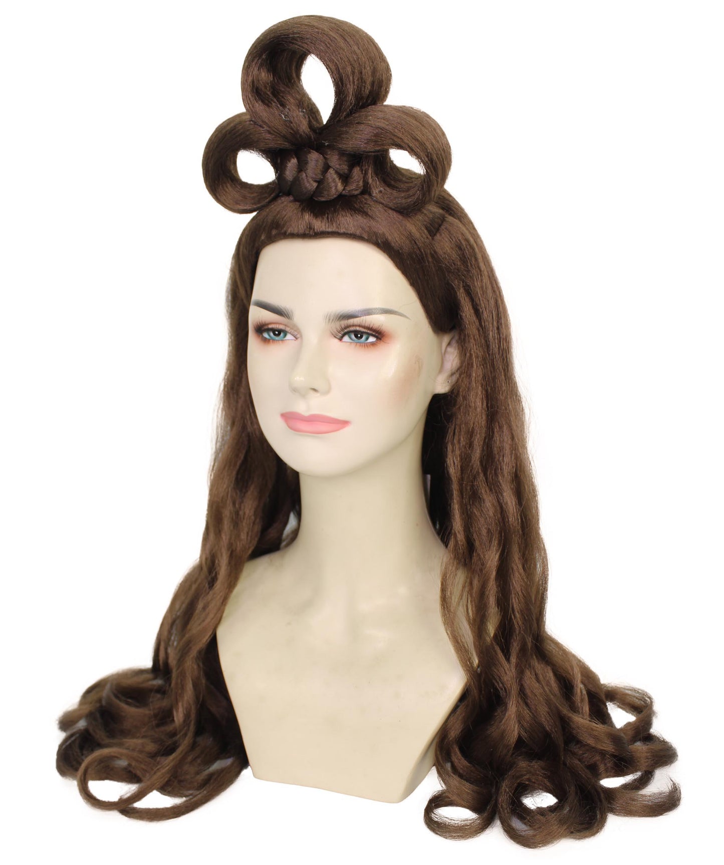 HPO Women's Long Curl Wig with Ring , Multiple Color Options , Flame-retardant Synthetic Fiber