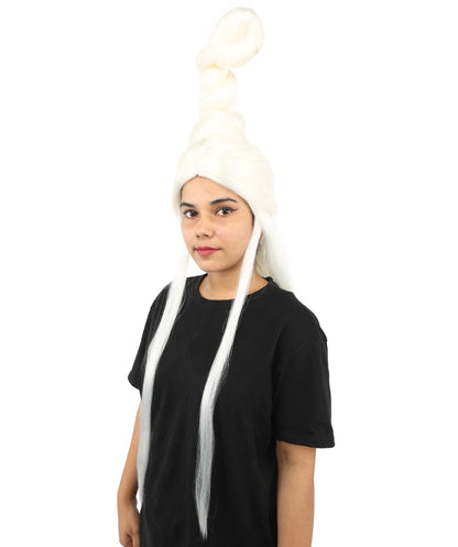 HPO Adult Women's Sculpted Loop Topknot Wig | Multiple Color Options | Create of synthetic fiber, gravity-defying twisted vertical bun with long face-framing strands, breathable base | Party, Halloween, theater, drag, performance, costume events