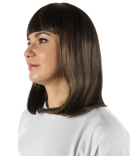 HPO Women's Shoulder Length Bob Wig Collection | Straight Halloween Wig Multiple Color Option | Premium Breathable Capless Cap