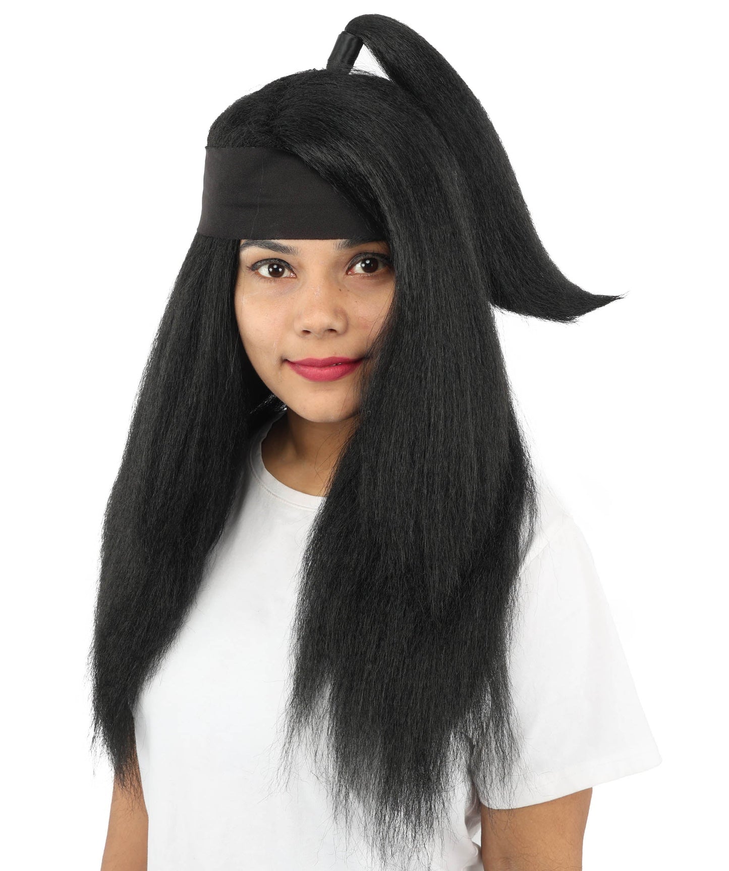 Women's High Ponytail Ninja Wig | Multiple Color Options | Create of synthetic fiber, long straight texture with top-tied fountain, breathable base | Cosplay, Halloween, theater, party, performance, costume events