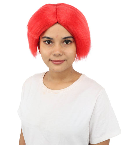 HPO Women’s Neon Yellow Bob Wig with Bangs—Bright Straight Cut Wig | Celebrity Inspired Hairpiece for Party, Halloween and Cosplay