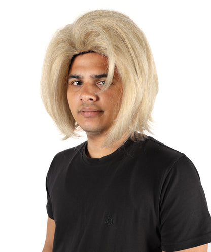 HPO Adult Men’s Blonde Spiky Wig | Bold Martial Arts Fighter Inspired Hairstyle  | Flame-retardant Synthetic Fiber