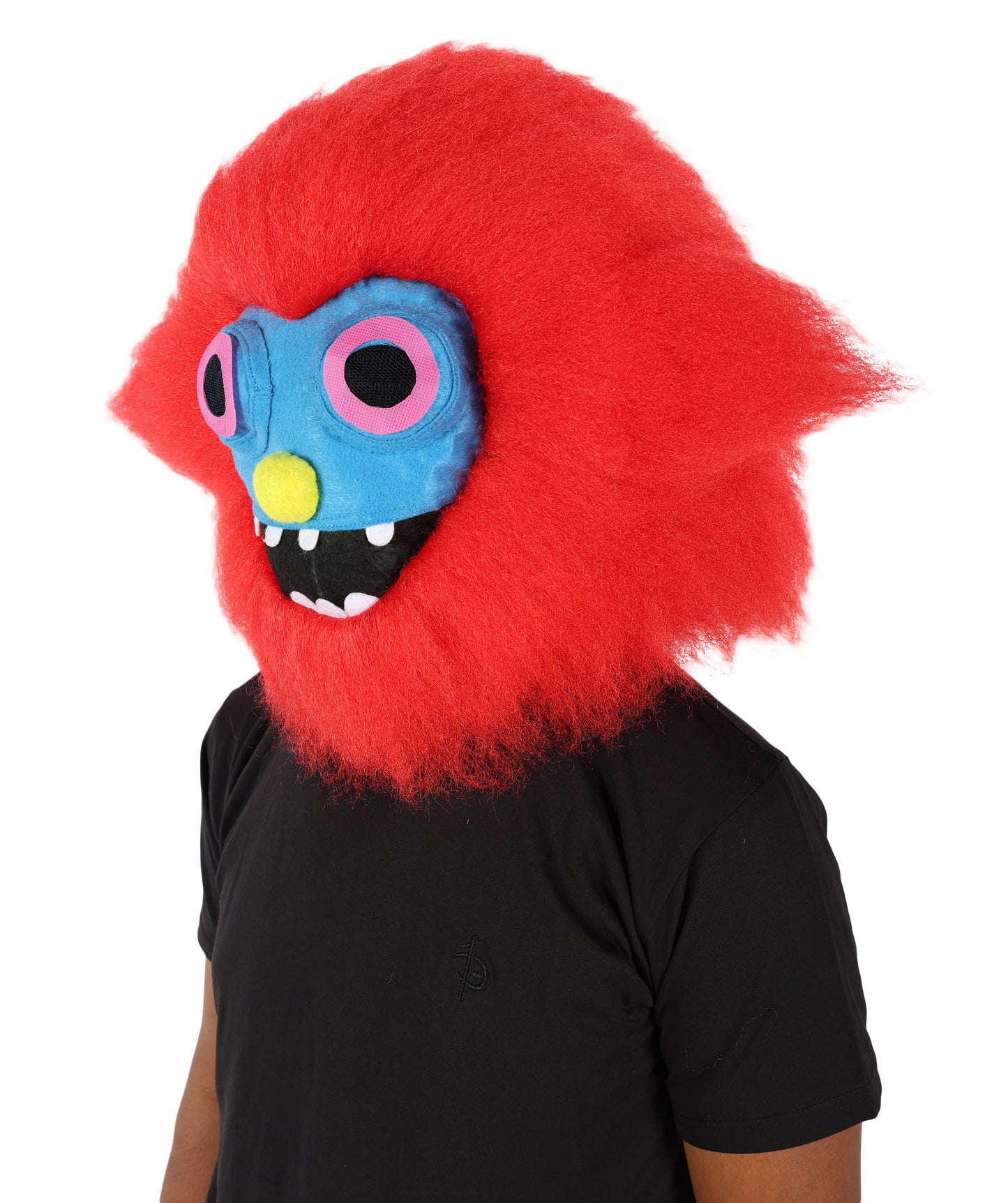 HPO Unisex Red Furry Monster Costume Set Full-Body Plush Cosplay Suit with Mask & Oversized Feet| Perfect for Halloween| Flame-retardant Synthetic Fabric