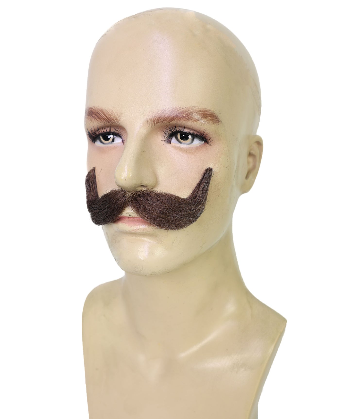 HPO Adult Men HANDLEBAR Tash – Multiple  Handlebar Mustache, Self-Adhesive Lightweight Synthetic Fiber Perfect for Cosplay and Themed Events