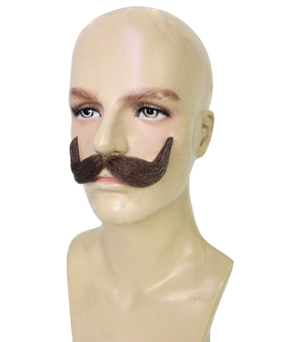 HPO Adult Men HANDLEBAR Tash – Multiple  Handlebar Mustache, Self-Adhesive Lightweight Synthetic Fiber Perfect for Cosplay and Themed Events