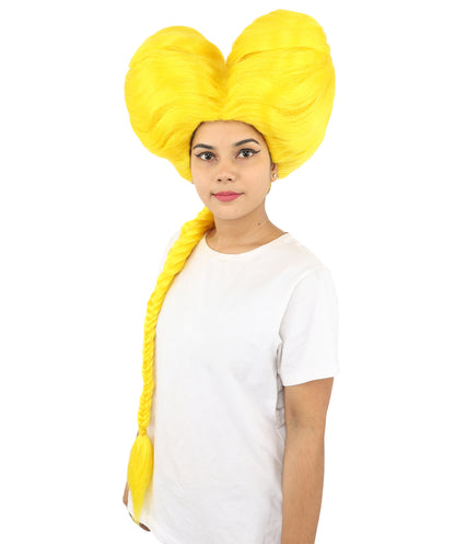HPO Women’s Extra Long Golden Brown Count Dracula Wig | 42 Inch Synthetic Hairpiece Ideal for Gothic Noble Costume Halloween Cosplay Party Fancy Dress