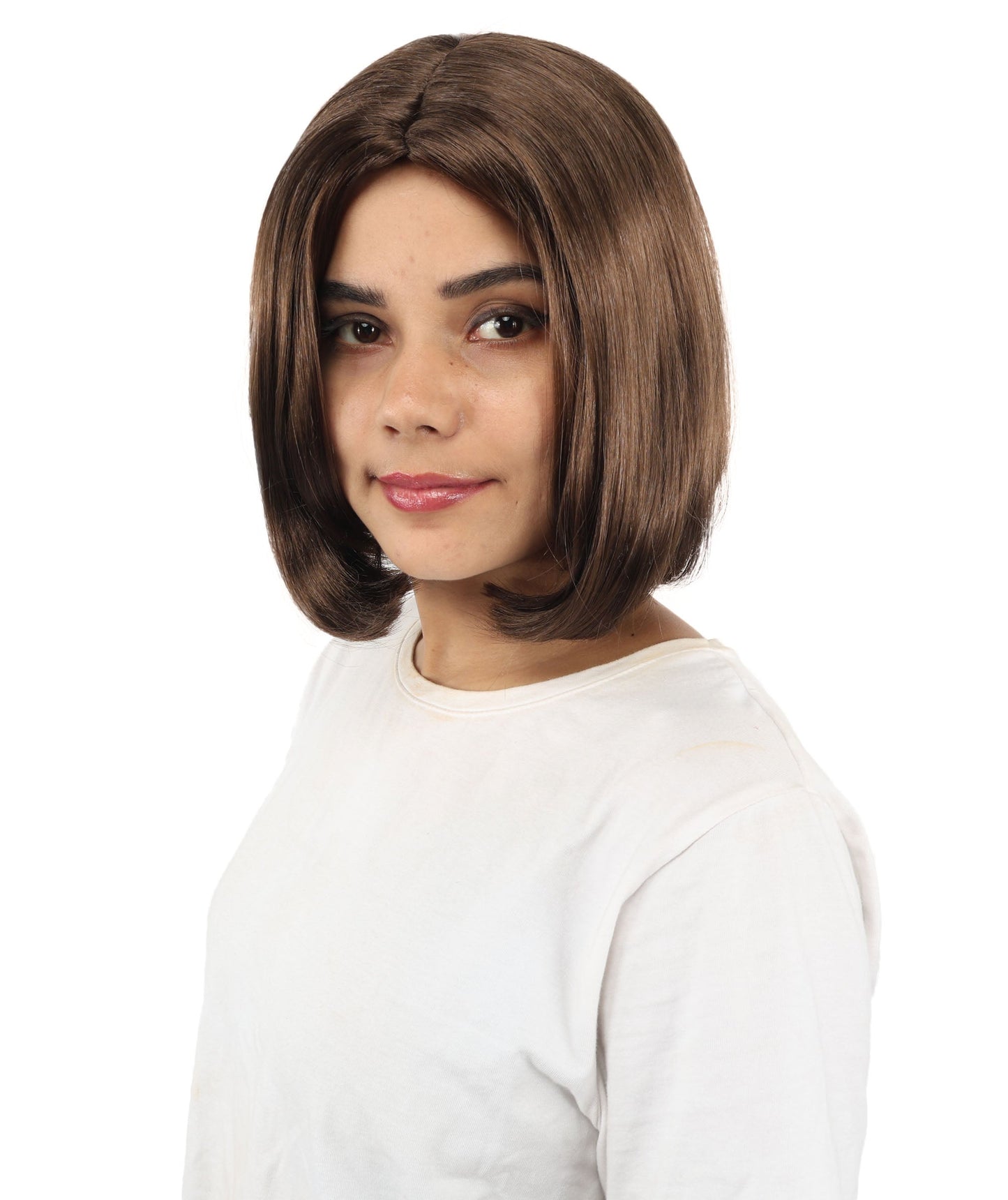 Adult Women's Two-Tone Bob Wig | Multiple Color Options | Short Straight Blunt Cut Inspired by American Pop Artist Look | Natural Hairline for Halloween and Cosplay