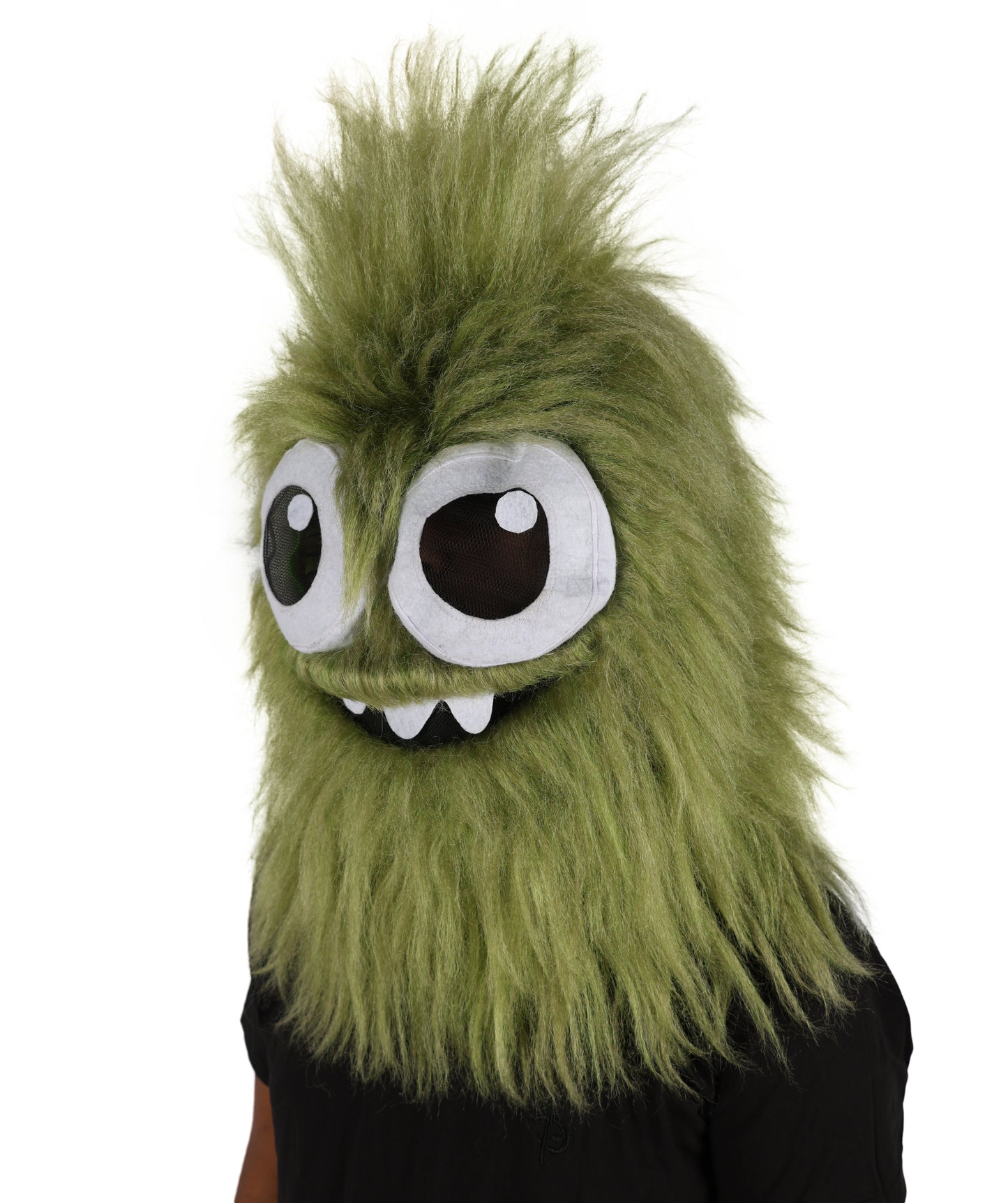 HPO Adult Unisex Olive Green Monster Soft Furry Full Costume, Bundel Set with Mask | Cosplay Mask | Flame-retardant Synthetic Fabric