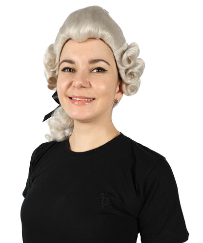 HPO Women Heian Mystara Curly White and Blonde Wig| For Party and Halloween | Flame-retardant Synthetic Fiber | Breathable Capless Cap |