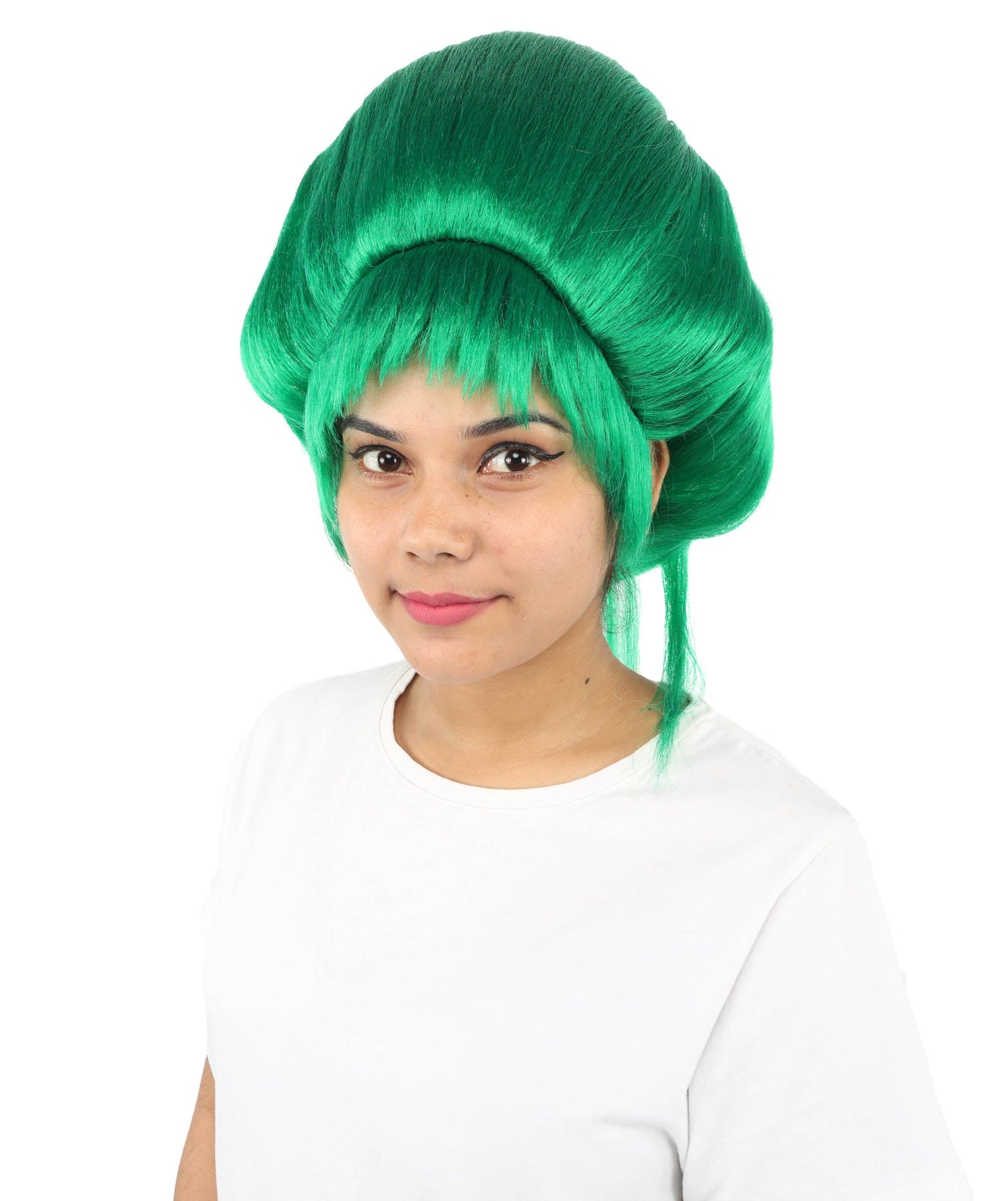 HPO Adult Women's Avant-Garde Bouffant Wig | Multiple Color Options | Create of synthetic fiber, massive smooth updo with micro bangs, breathable base | Party, Halloween, theater, drag, performance, costume events