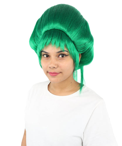 HPO Adult Women's Avant-Garde Bouffant Wig | Multiple Color Options | Create of synthetic fiber, massive smooth updo with micro bangs, breathable base | Party, Halloween, theater, drag, performance, costume events