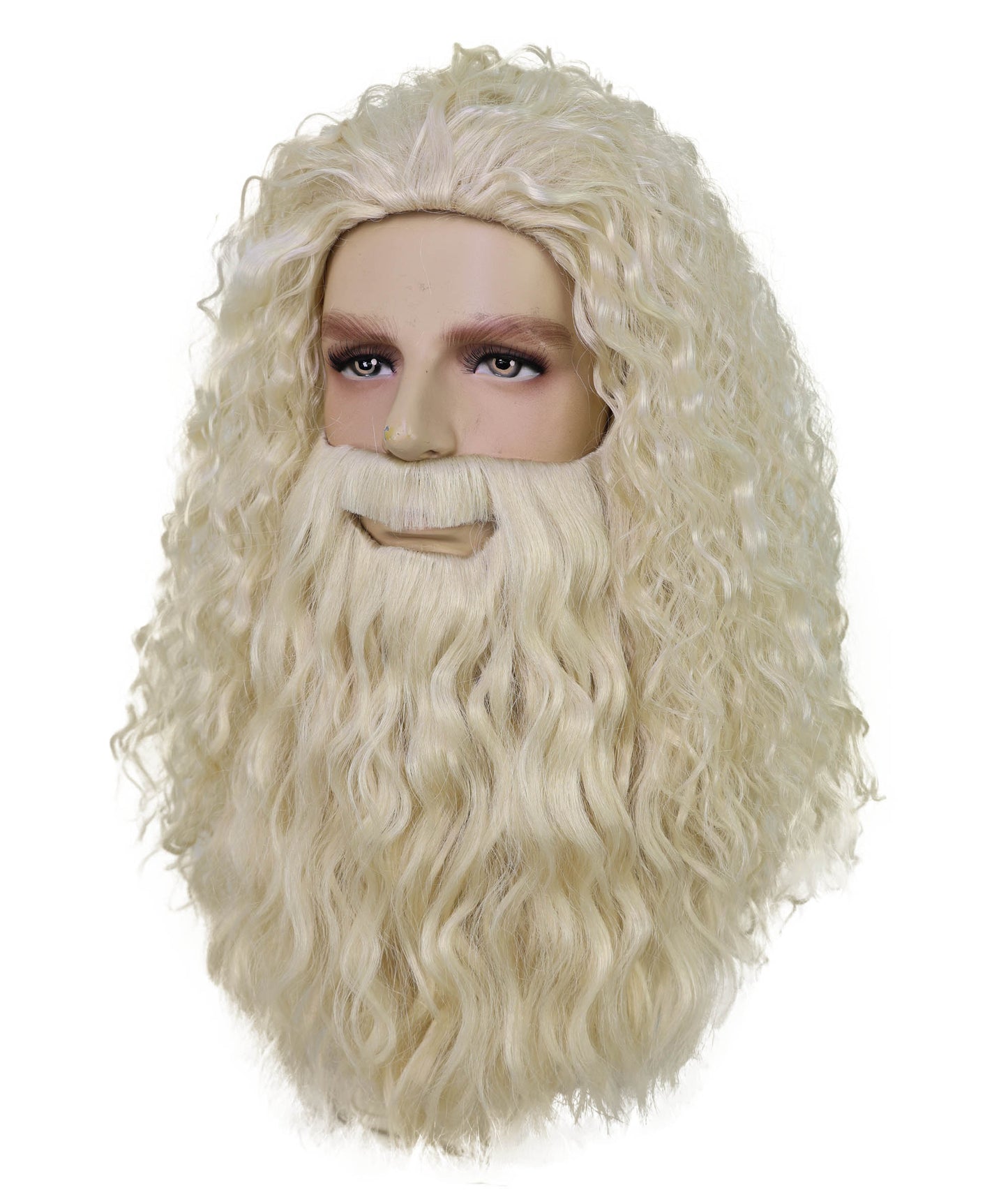 Santa Claus Grey Wig and Beard Set | White Christmas | Premium Breathable Capless Cap