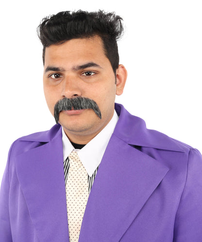 Men's long Horseshoe Human Hair Mustache | Facial Hair Multiple Colors Option | HPO