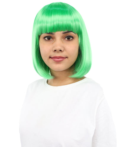 Adult Women’s Medium Bob Wig with Bangs – Layered Hairstyle with Soft Synthetic Fibers & Smooth Texture With Standard Cap | Stylish Hairpiece for Cosplay, Parties & Photo Shoots | Multicolor Options