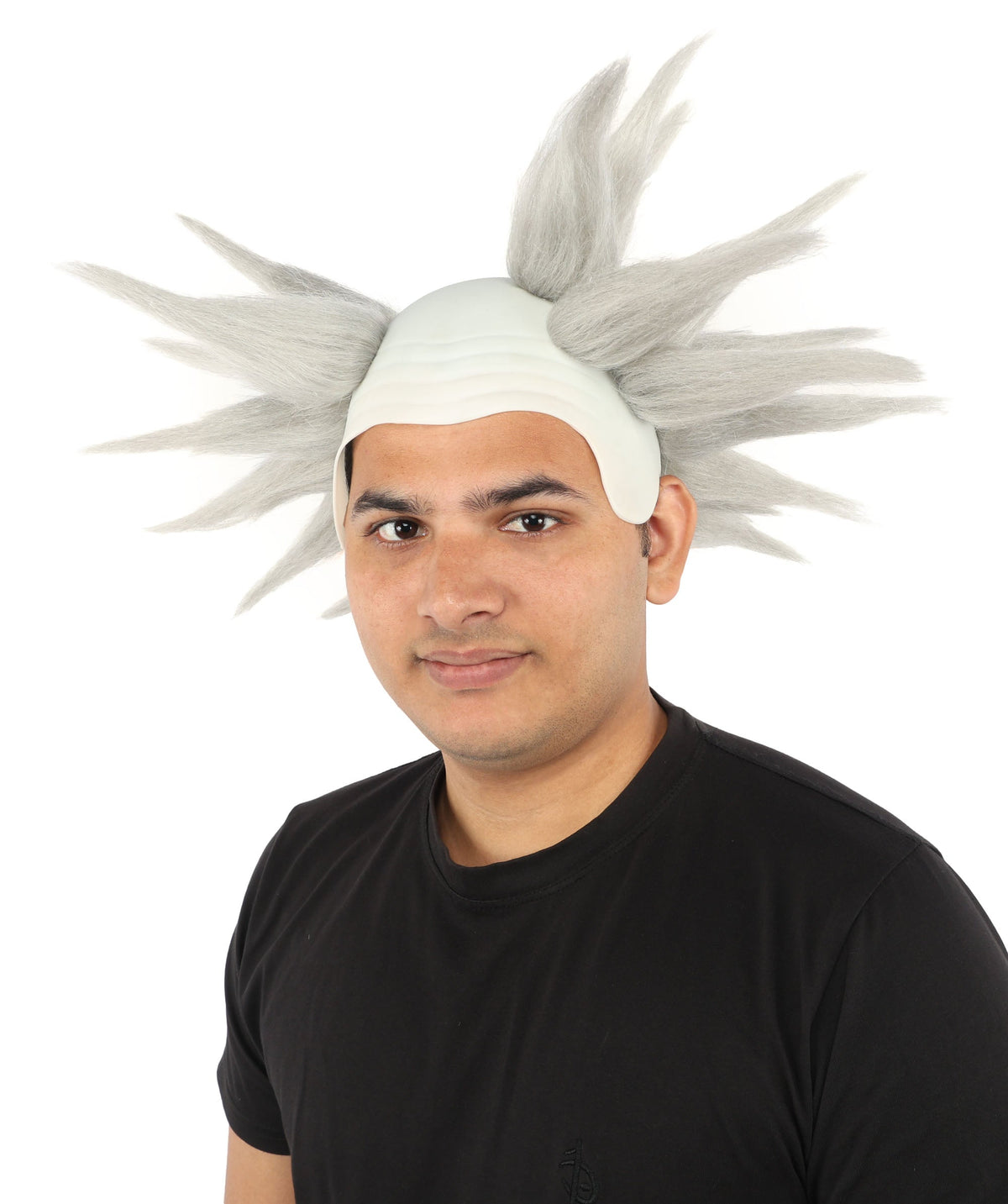 HPO Adult Men's Spiky Bald Illusion Wig | Multiple Color Options  |  Two-tone vibrant hue, create of synthetic fiber, stiff spiked volume, integrated forehead piece | Party, Halloween, theater, drag, performance, costume events