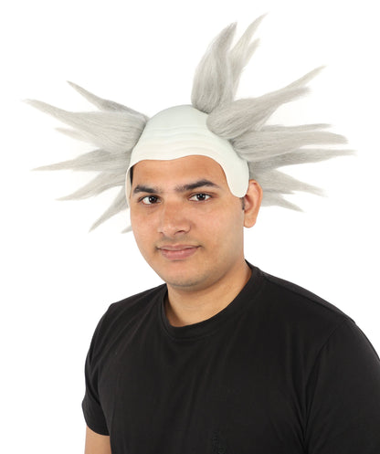 HPO Adult Men's Spiky Bald Illusion Wig | Multiple Color Options  |  Two-tone vibrant hue, create of synthetic fiber, stiff spiked volume, integrated forehead piece | Party, Halloween, theater, drag, performance, costume events