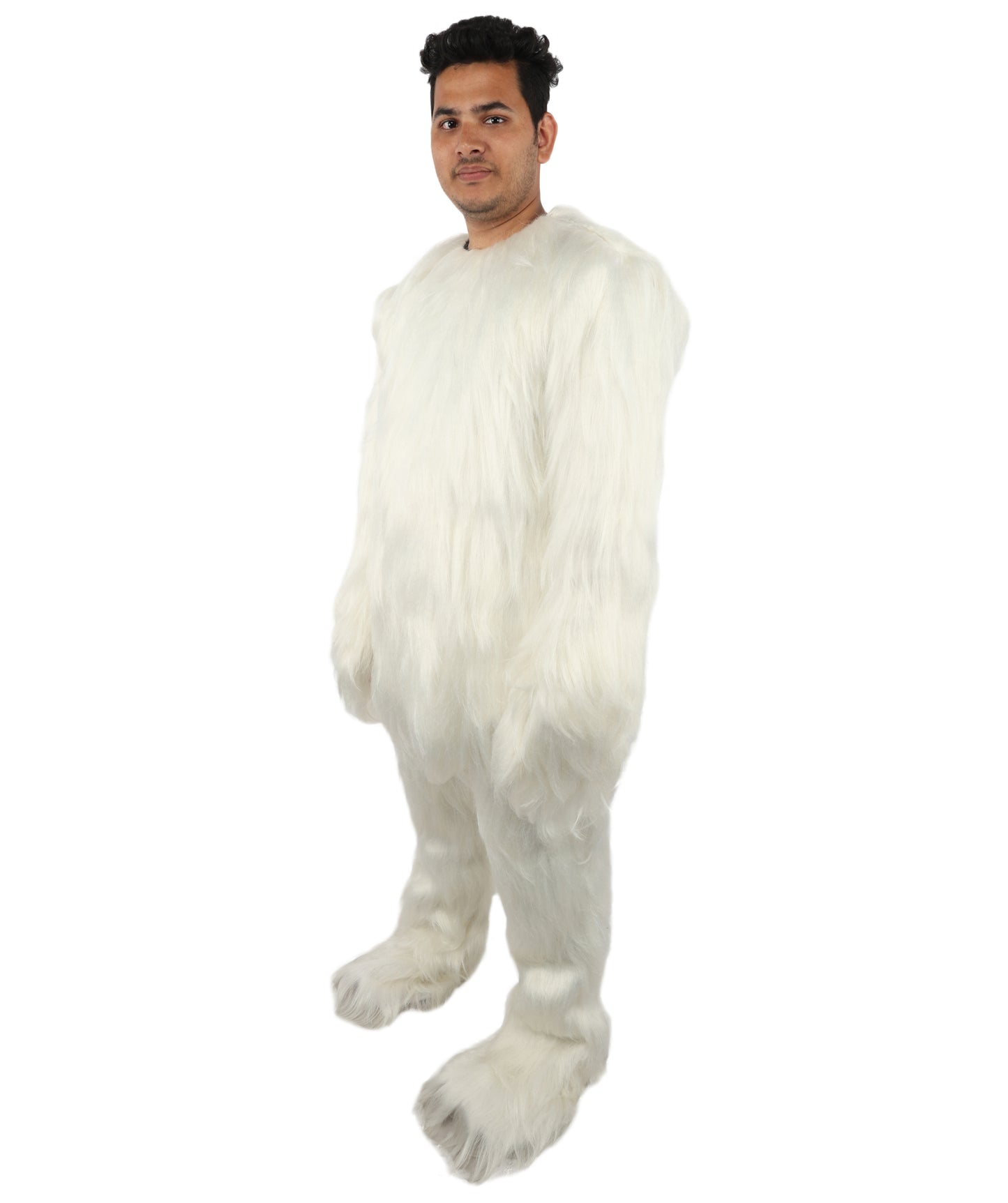 HPO Adult Unisex Banana Leaf  Furry Monster Grinch Costume | Christmas Santa Costume | Full-Body Fur Outfit with Long Fluffy Fabric | Ideal for Halloween, Cosplay & Party Events
