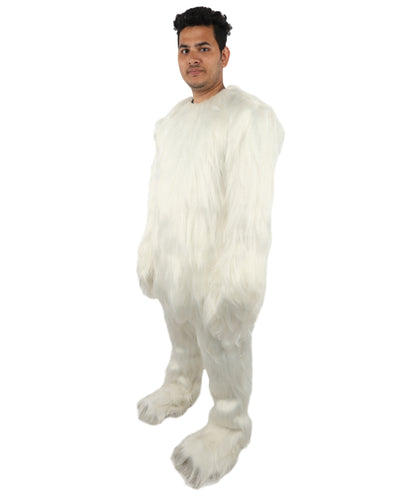 HPO Adult Unisex Banana Leaf  Furry Monster Grinch Costume | Christmas Santa Costume | Full-Body Fur Outfit with Long Fluffy Fabric | Ideal for Halloween, Cosplay & Party Events