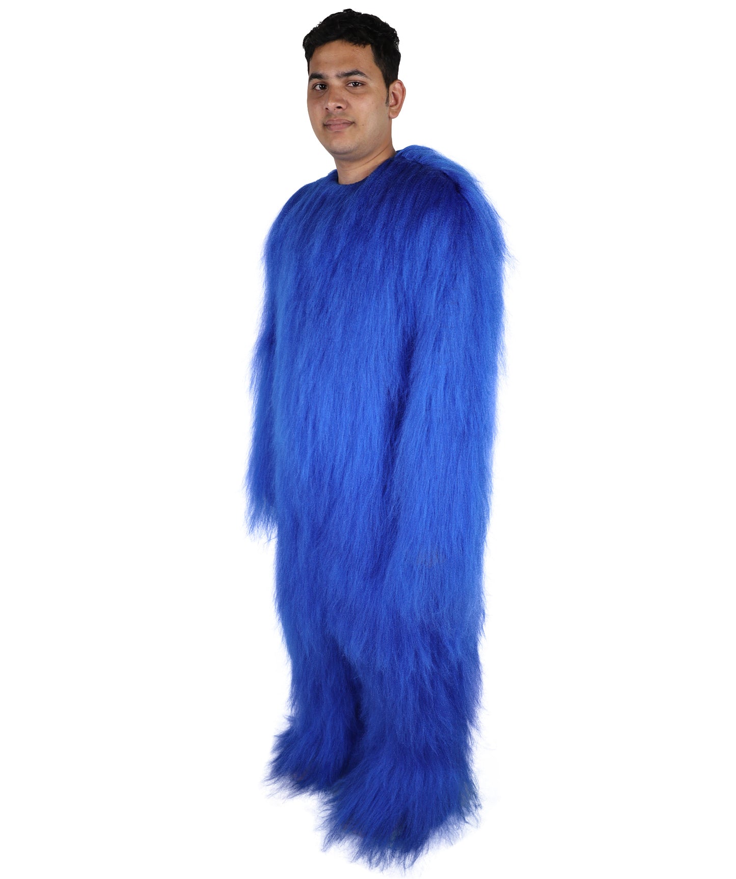 HPO Unisex Extreme Hairy Person Costume, Mask and Bundle - Full-Body Hair Suit Extra-Long Ash Brown Costume Wig for Halloween, Cosplay & Parties