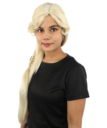 HPO Women's Braided Fantasy wig | Textured woven side plait, created of flame-retardant synthetic fiber, capless base | Theater, stage, costume events, drag