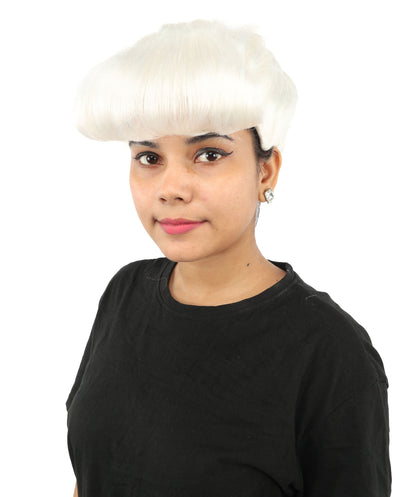 HPO Adult Women's Retro Pin-Up Wig | Multicolor Options, create of synthetic fiber, vintage curled bumper bangs with rolled back, breathable base | Party, Halloween, theater, drag, performance, costume events