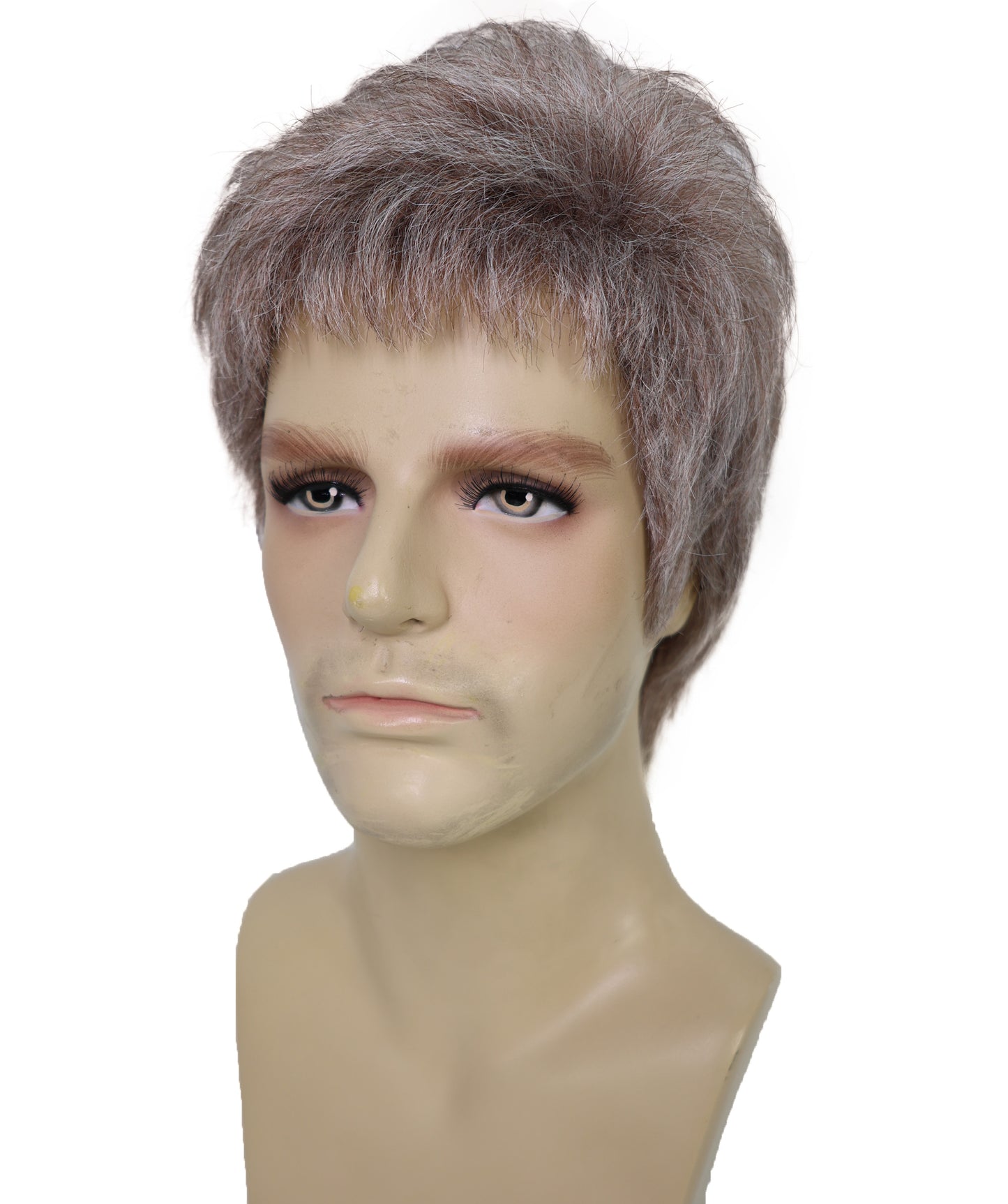 HPO Men's 80'S Rock Star Noel Gallagher-Inspired Short Wavy Copper Blonde Wigs, Exceptional Synthetic Wig Ideal for Party & Halloween, Breathable Caples Cap Flame-Retardant Synthetic Fiber Hair