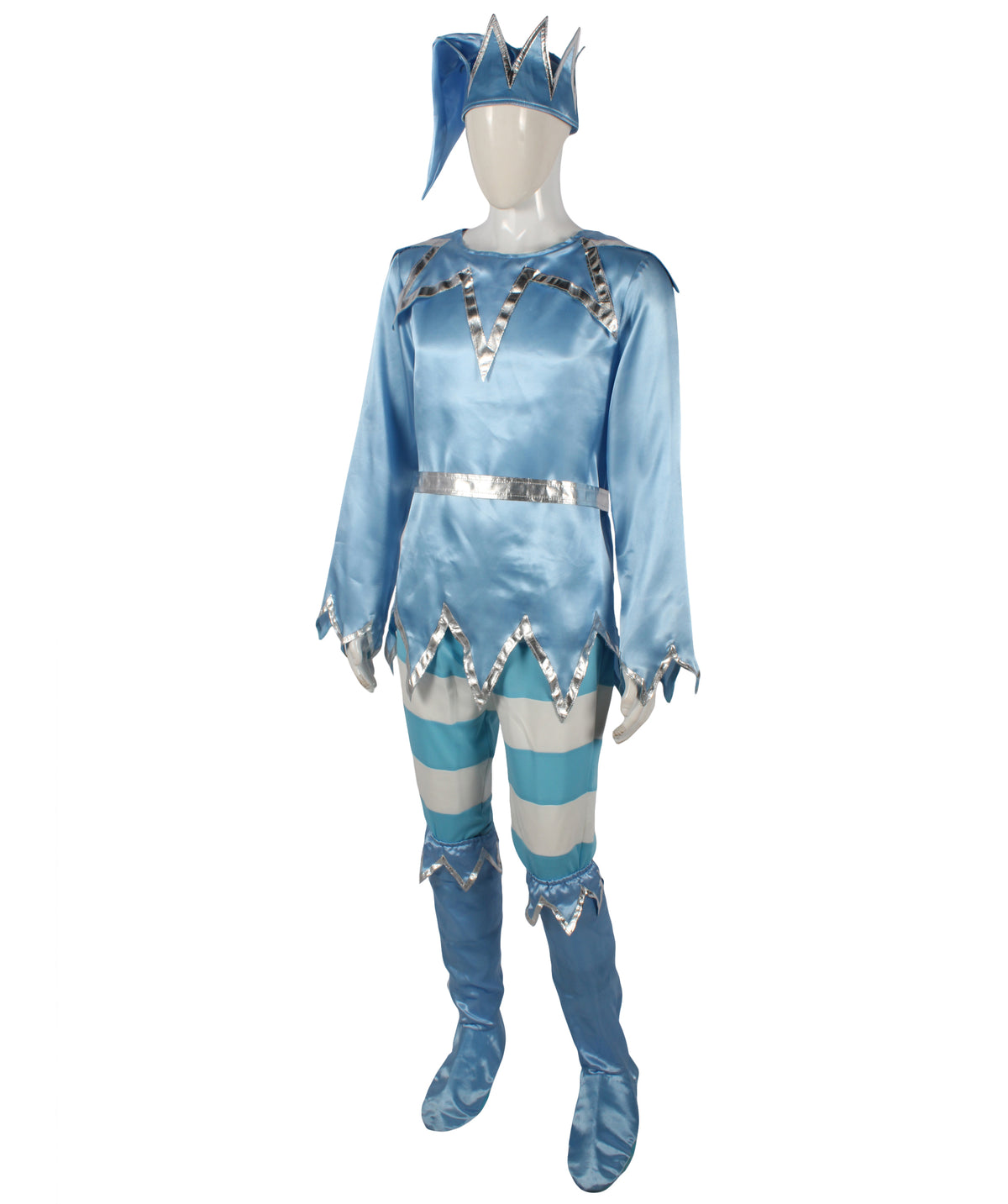 HPO Men's Animated Movie Sky Winter Snowy Blue & White Costume, Suitable for Halloween, Flame-retardant Synthetic Fabric