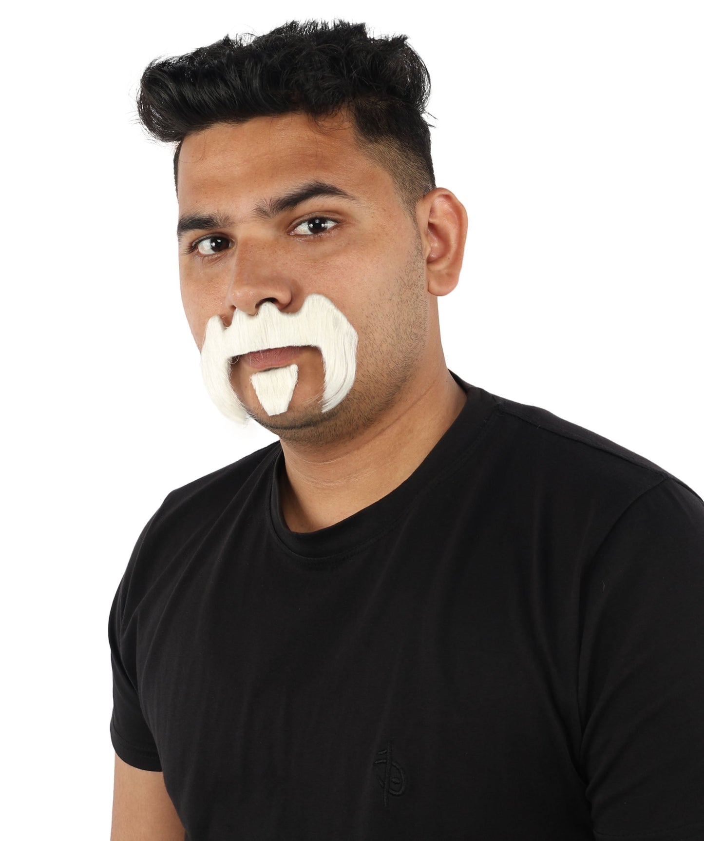 HPO Adult Men’s Bold Horseshoe Mustache with Chin Beard Set – Multiple Color Options - Flame-retardant Synthetic Fiber Fake Facial Hair | Ideal for Halloween Parties, Cowboy, Police Roleplay and Themed Events