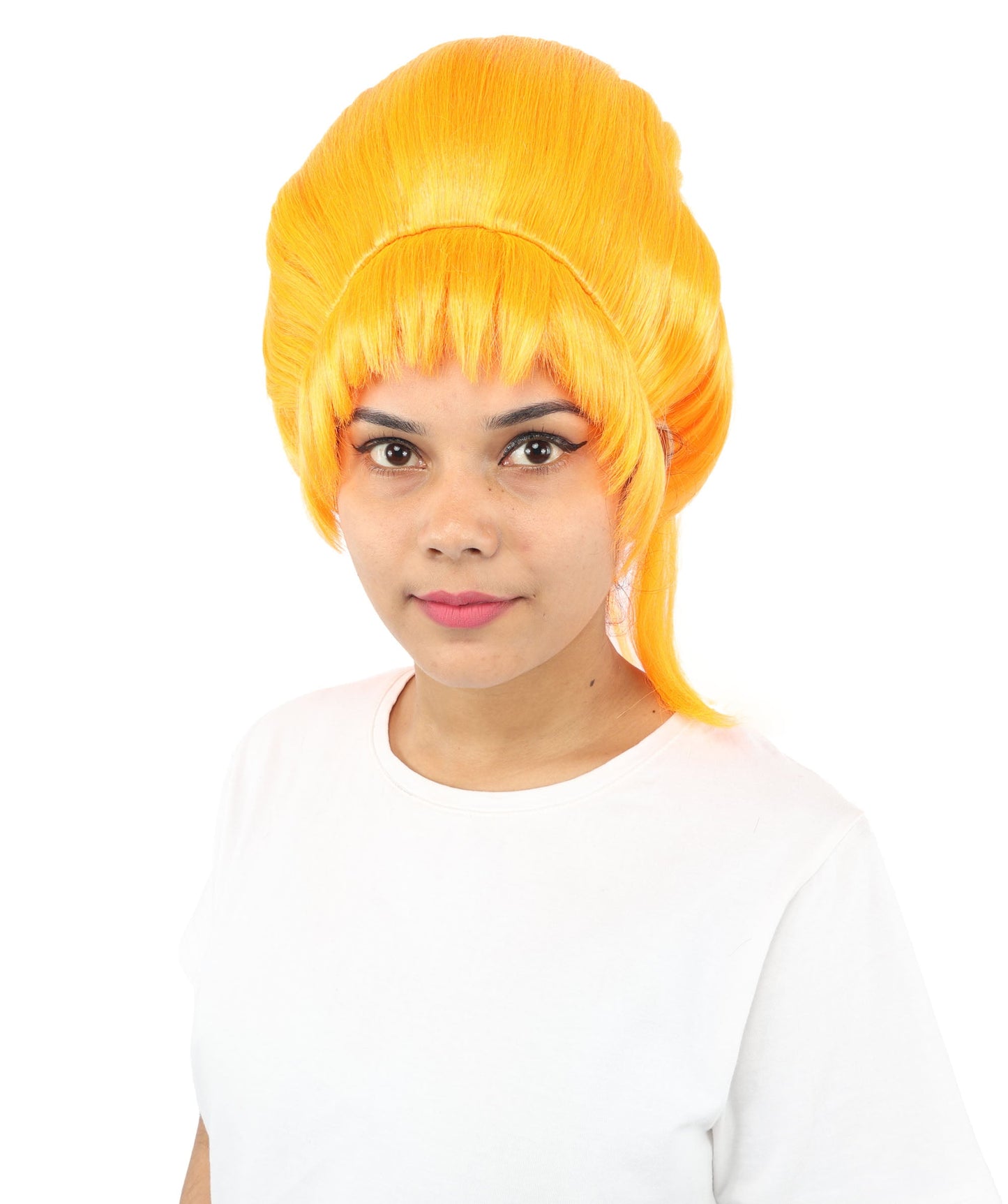 HPO Adult Women's Avant-Garde Bouffant Wig | Multiple Color Options | Create of synthetic fiber, massive smooth updo with micro bangs, breathable base | Party, Halloween, theater, drag, performance, costume events