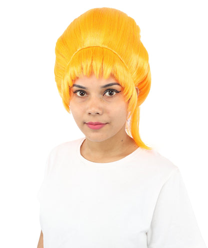 HPO Adult Women's Avant-Garde Bouffant Wig | Multiple Color Options | Create of synthetic fiber, massive smooth updo with micro bangs, breathable base | Party, Halloween, theater, drag, performance, costume events
